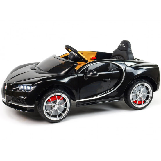 Bugatti Chiron s 2.4G DO, realistickým osvětlením, čalouněnou sedačkou, MP3/SD/USB, ČERNÉ LAKOVANÉ